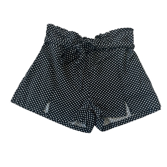 Rewash Pants - Rewash Linen Polkadot High Waisted Paperbag Shorts
